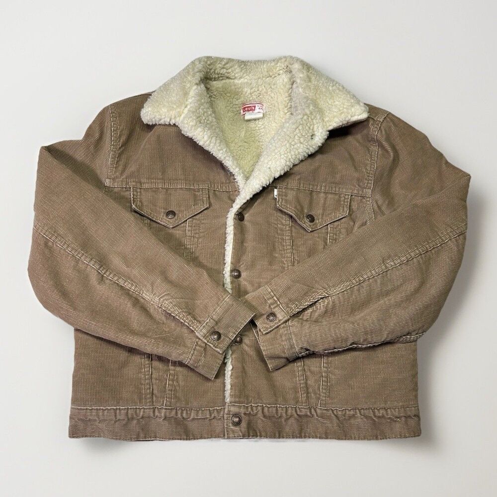 Vintage Levi’s White Tab Sherpa Corduroy Trucker Jacket 70605-1523 Sz44 Rare 70s